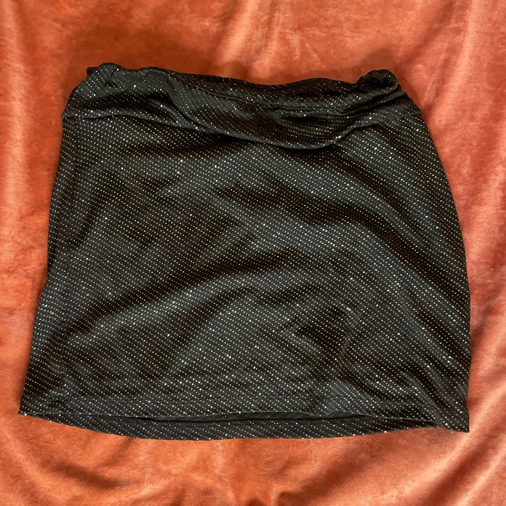 Sparkly black skirt. Double lined. Soft and stretchy.